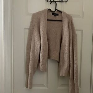 Cozy Beige Open-Front Sweater